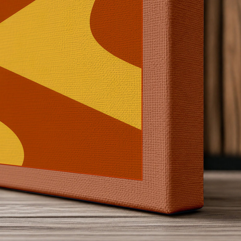 Balloon Over Desert Retro - Wrapped Canvas, 24x16 - 61.0 x 40.6 cm, Terracotta Border