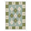 Tapis bleu / vert marocain lavable à la machine avec envers antidérapant-1030431006
