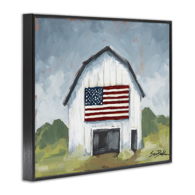  «Patriotic Country Barn», art de la giclée encadrée par Sara Baker