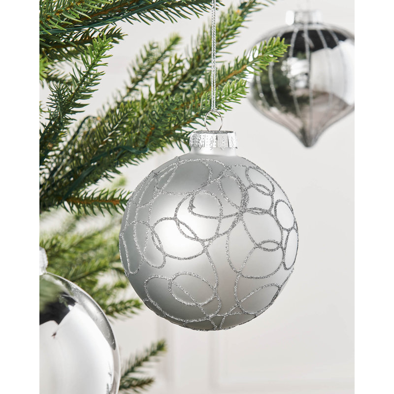 10.8cm Solid Colour Plastic / Acrylic Ball Ornament, Silver