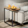 Gilsum Wood C Table End Table with Metal Base for Sofa, Bed Side