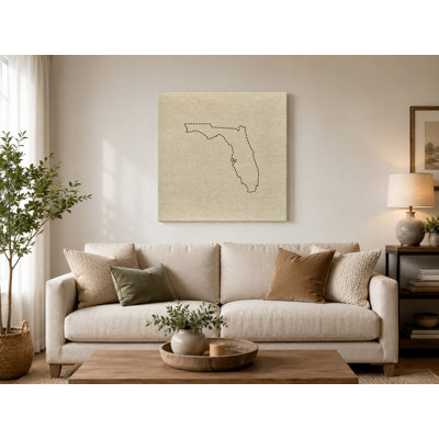 Florida State Outline — Square Canvas Wall Art