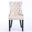 2 chaises de salle à manger en velours classique, beige, coussin éponge à rebond élevé, pieds en bois massif pour pieds en mousse beige, pièce de style élégant-240074596