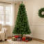 Arbre de Noël artificiel à charnière non éclairé 6 pi, branches en PVC avec 582 pointes, arbre de Noël vert avec support en plastique à 4 pieds