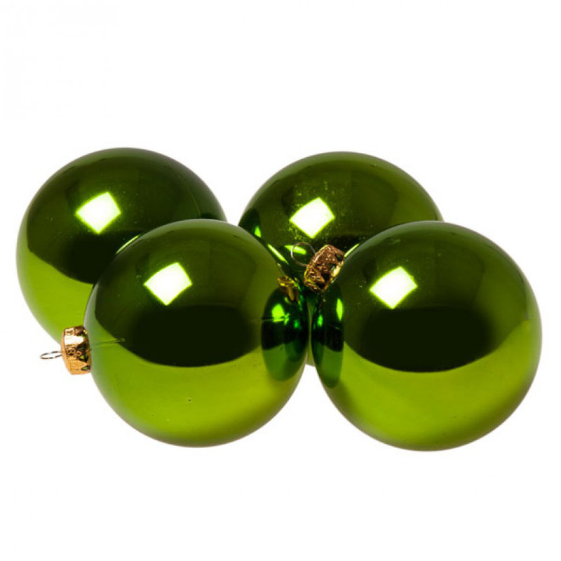 10cm Ball Ornament, Lime Green Shiny