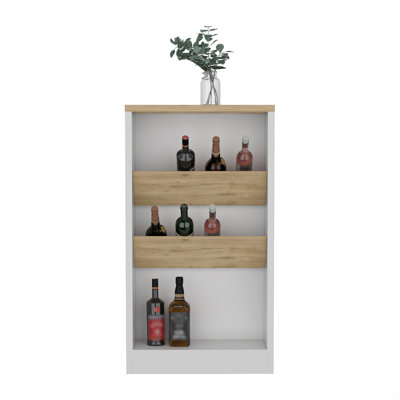Kitchen Island 41" H, 2 Bottle Organizer And Shelf