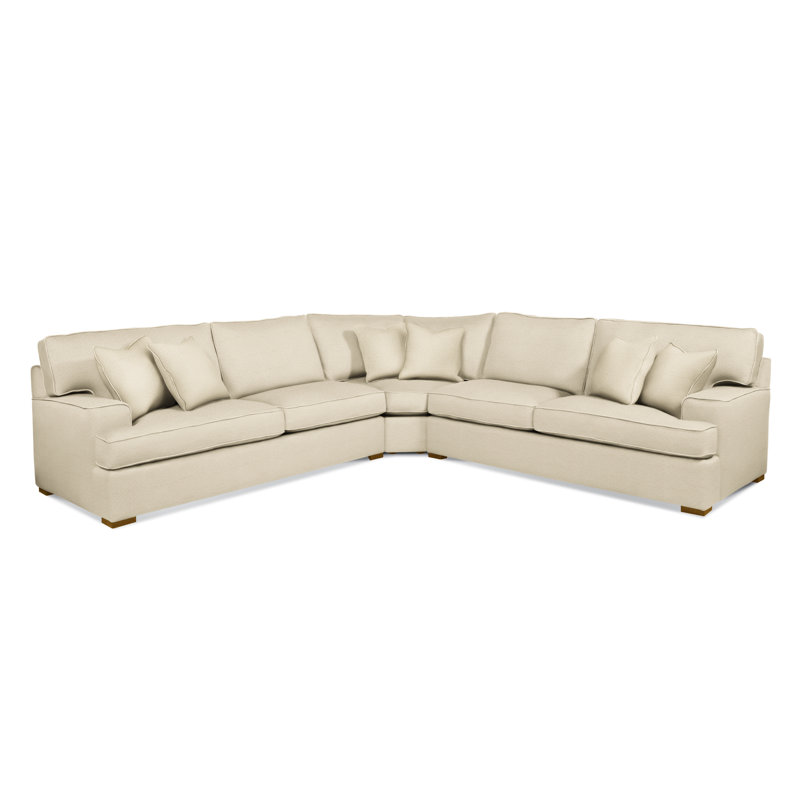 Sadie 3-Piece Upholstered Sectional, Havana Finish, Ivory Crypton Performance; 0886-91