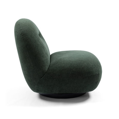 Larger Luxury Modern Swivel Accent Chair, Tight Back Ice Flower Velvet Sofa Chair, Minimalist Style Comfy Single Cloud Chair Armless Cozy Chair for Living Room Apartment Reception Space
