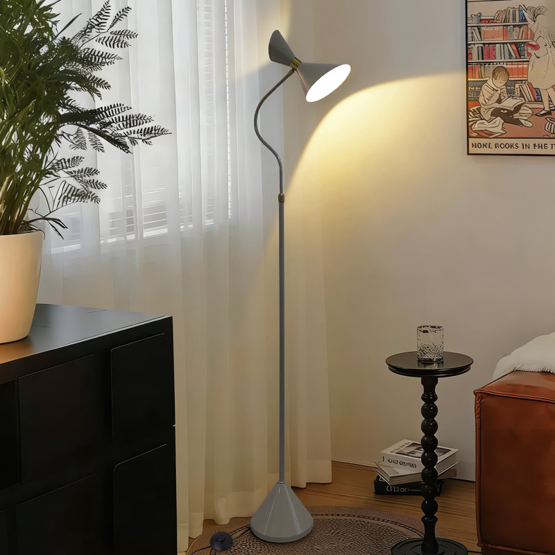 57.7" Modern Minimalist Floor Lamp, Adjustable Lampshade & Foot Switch,For Living Room, Bedroom, Office(Bulb Include), Gray