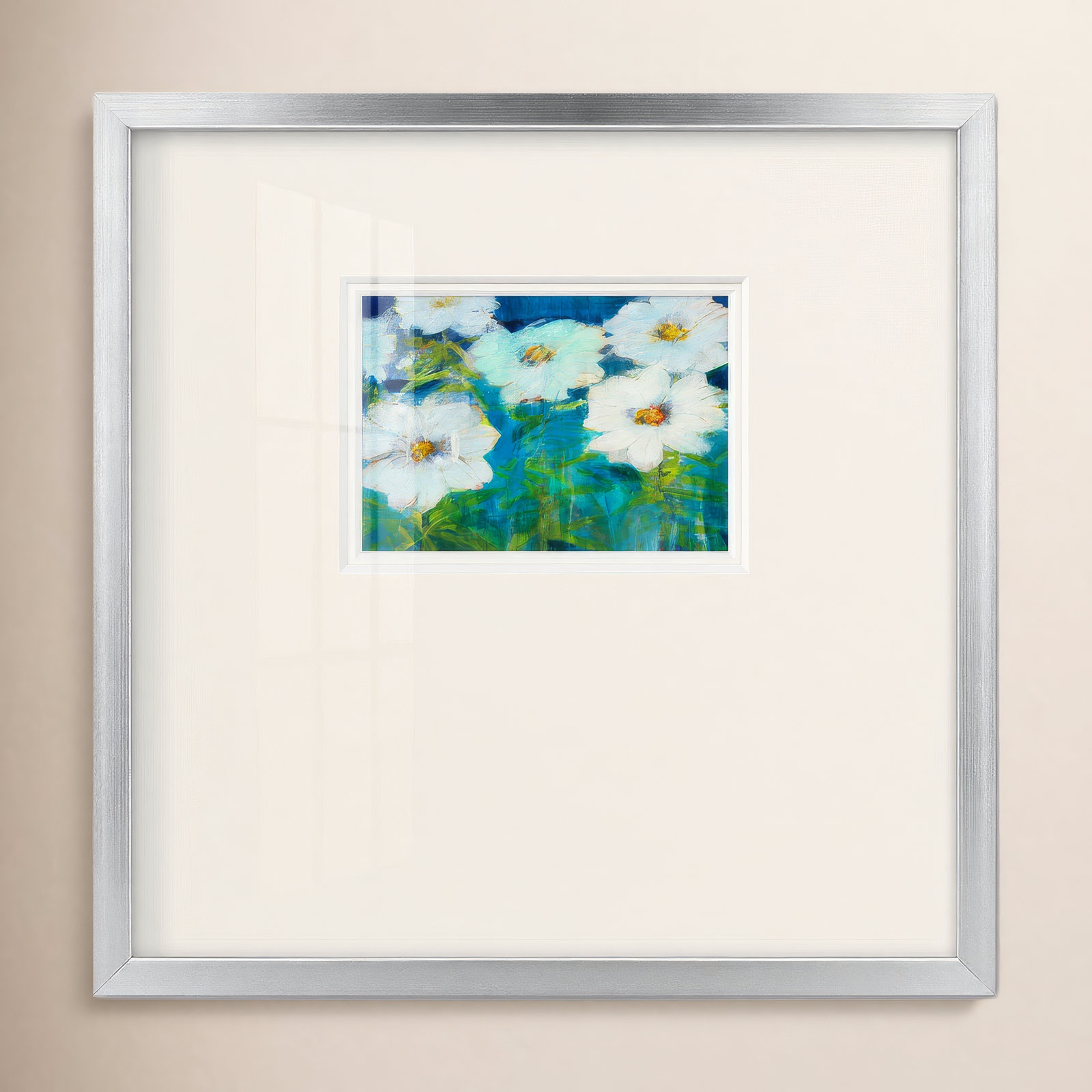 Field Day Print, 17" H x 17" W x 1.25" D, Silver Framed