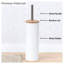 Ensemble de brosse et porte-toilette en métal avec couvercle en bambou-113778043
