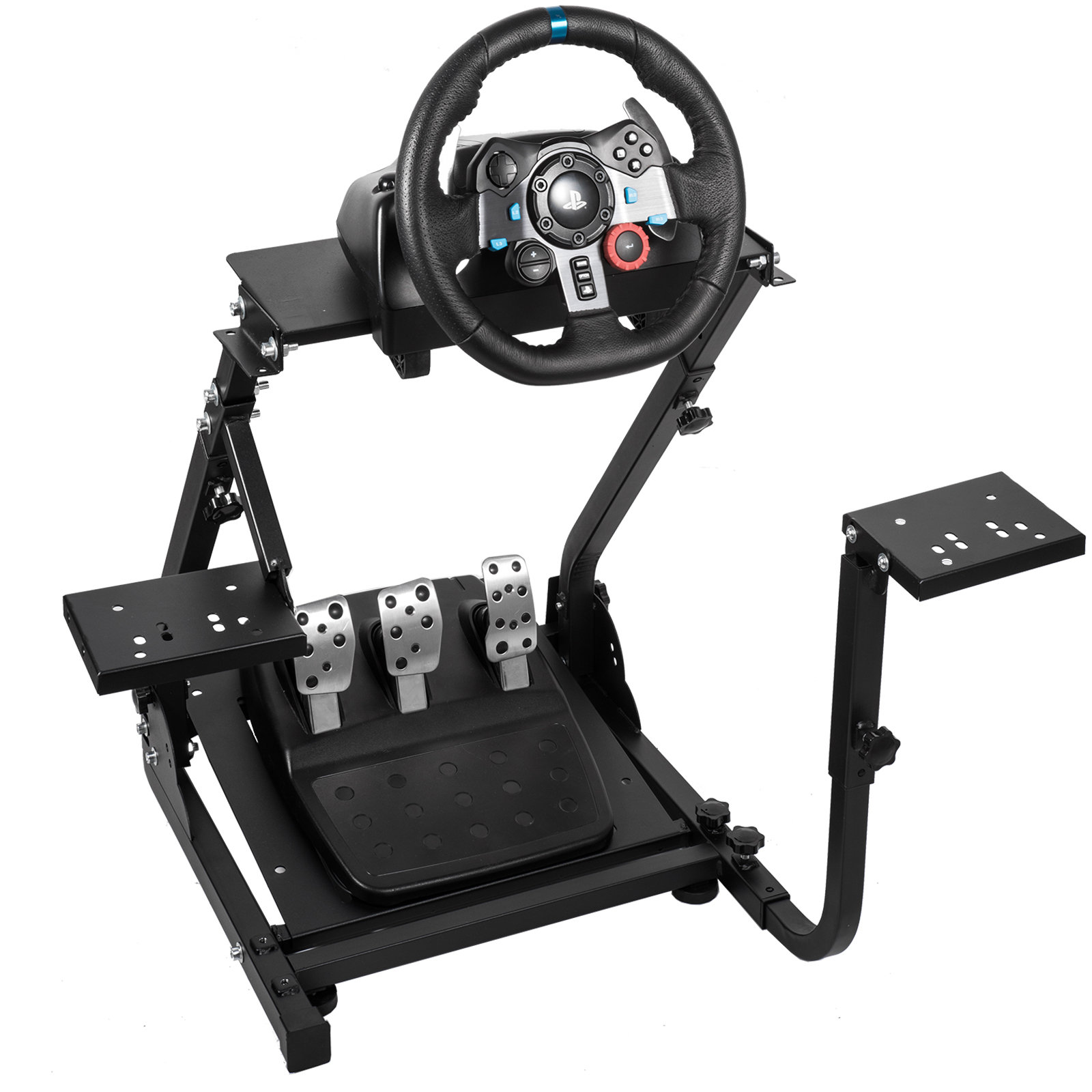 Minneer Racing Simulator Cockpit with Racing Seat V2 Support Game Support Stand Up Simulation Driving Bracket for Logitech G29,G27,G25, G923 Racing St