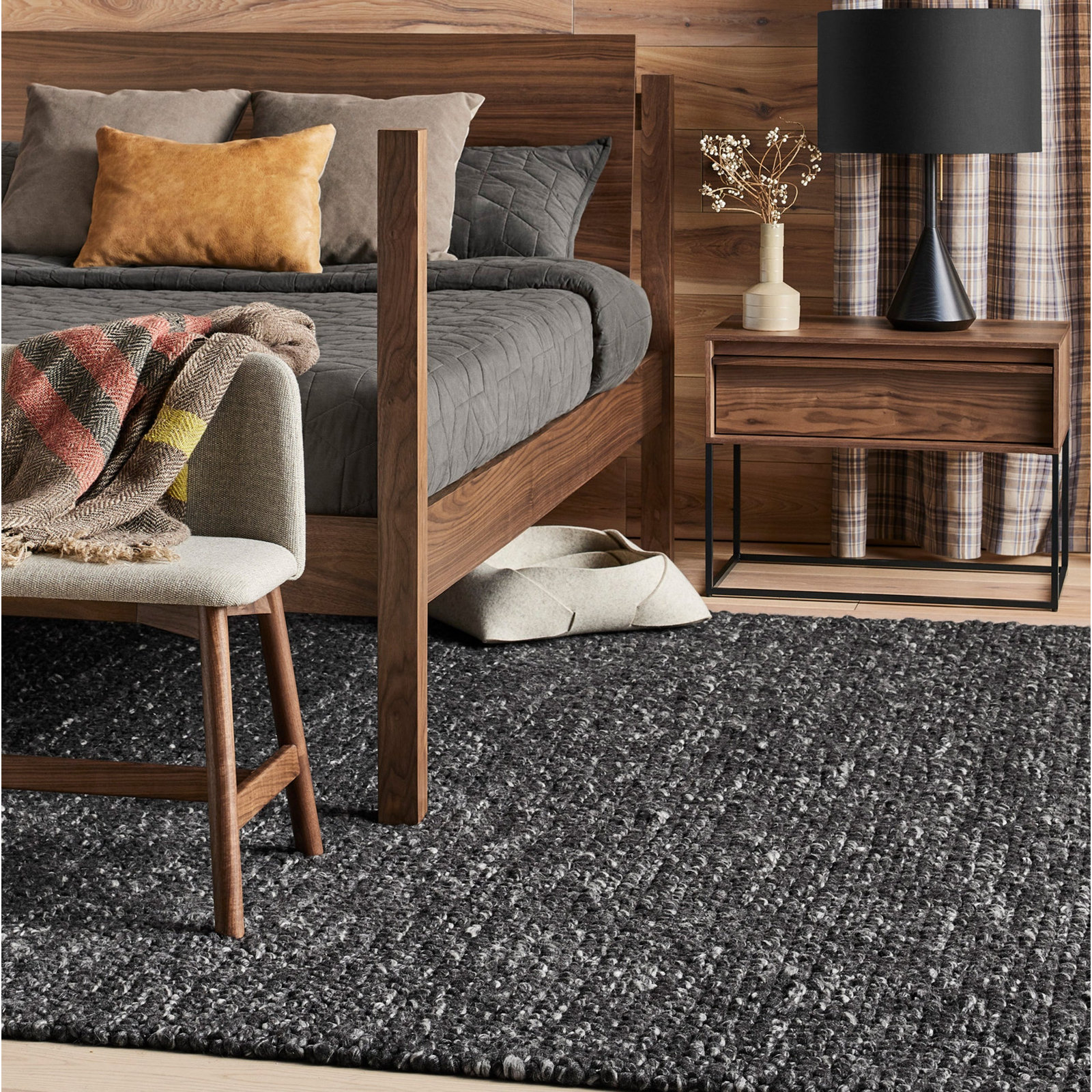Rule 1 - Drawer Nightstand, Black/Walnut