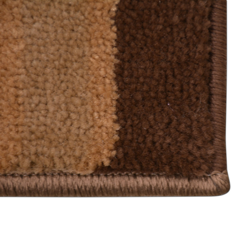 Tapis d'escalier en polypropylène / oléfine lavables à la machine sur mesure, Beige, Tapis de couloir 7,5 po x 26 po