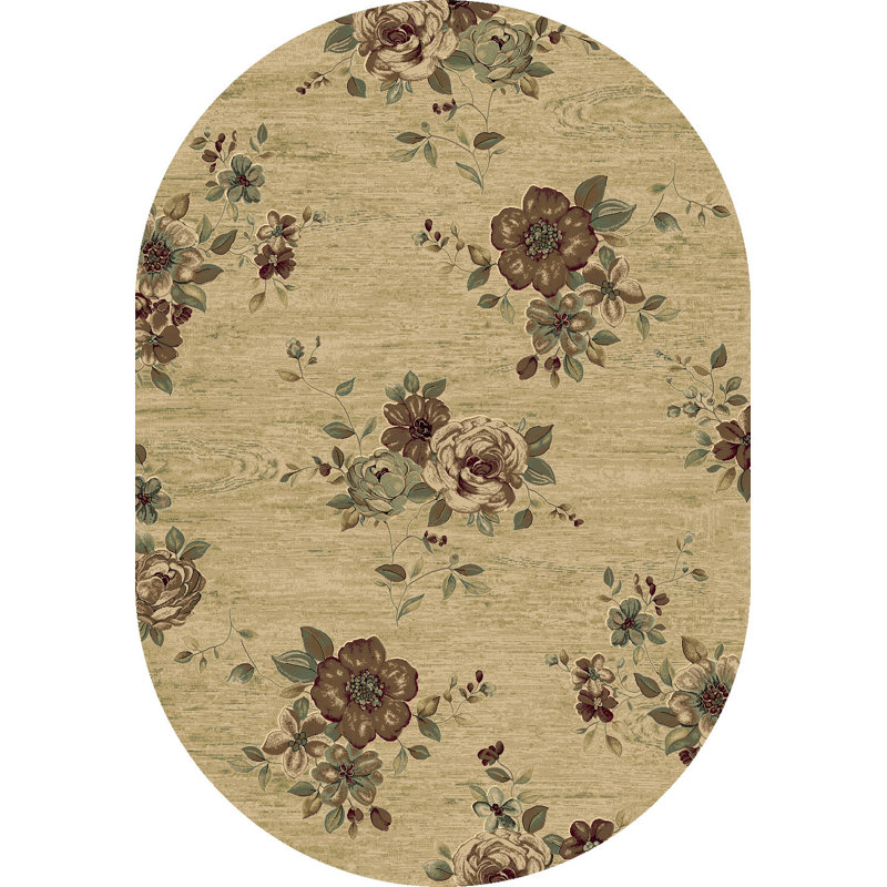 Ancient Garden Floral Indoor Rug, Oval 6'7" x 9'6"