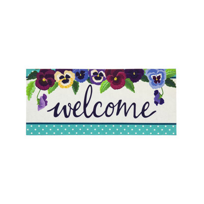 Tapis de porte d'extérieur antidérapant Linsy Pansy Sassafras 22 "x 10"