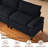 Modular Sectional Sofa, Corduroy U-Shape Sectional Couch With 2 Movable Ottoman For Living Room-766623837