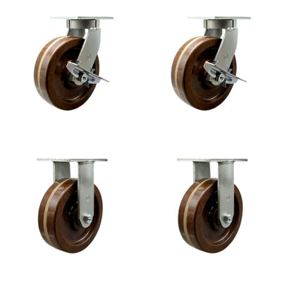 Ensemble de roulettes pivotantes 4 pièces
