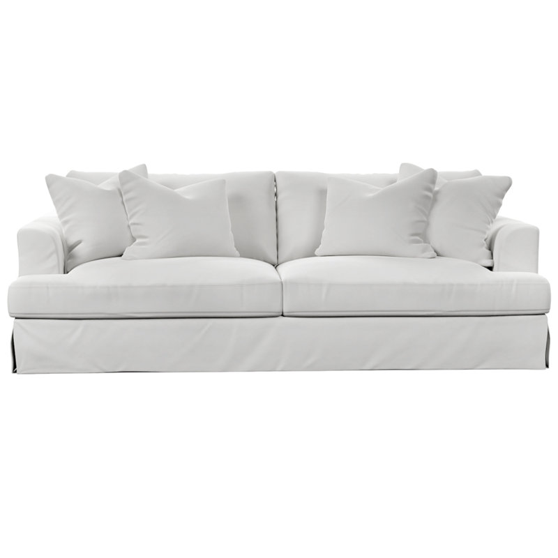 Mcneese 93'' Sofa, Pearl Polyester Blend