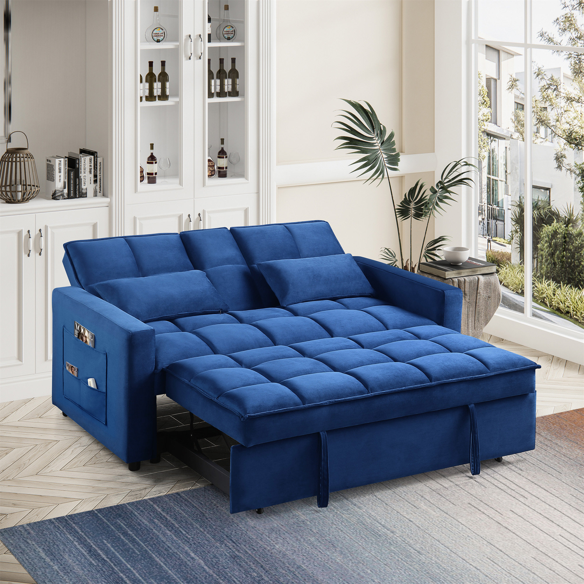 Ebern Designs Gabrielle 61.25'' Pull Out Sofa bed, Modern Sectional