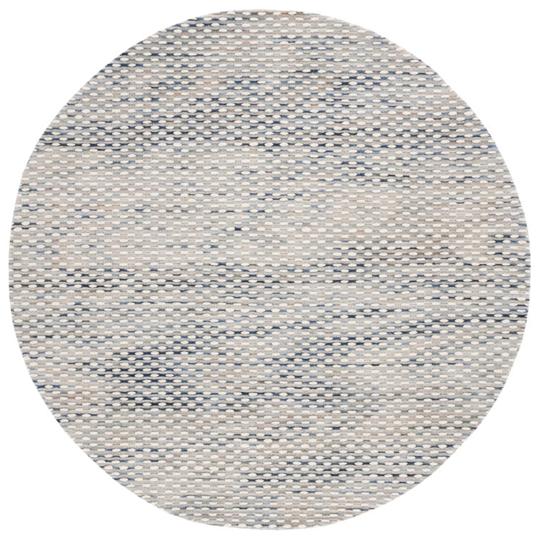 Laureldale Hand Woven Wool/Cotton Abstract Rug in Navy/White