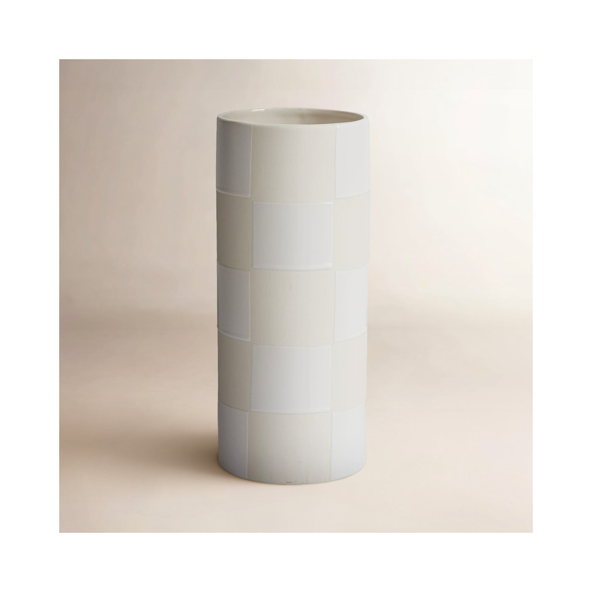 Cleveland Handmade Ceramic / Porcelain Table Vase, 12" H x 5" W x 5" D, Off-White