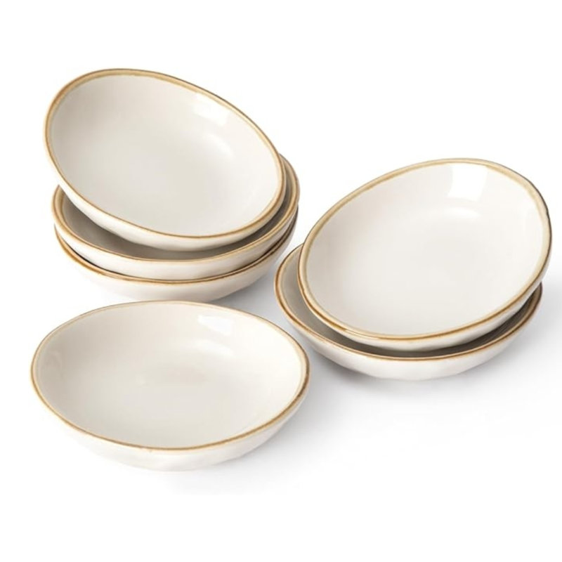 Plats d'appoint 6 pièces Ocean Series, Blanc vanille
