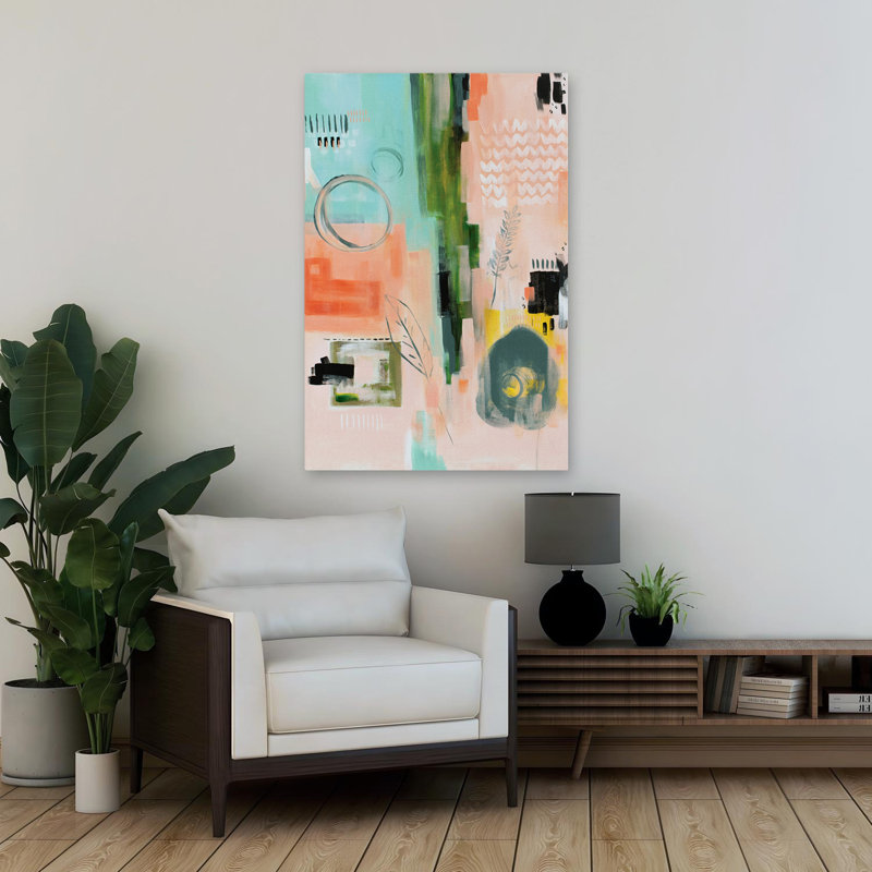 Love Song - Abstracts Contemporary Leaves Ensembles Art, H 36 po x l 24 po