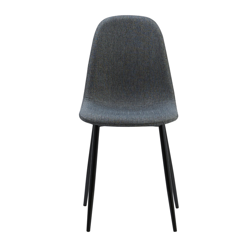 Versanora Upholstered Dining Chair, Dark Grey, Black