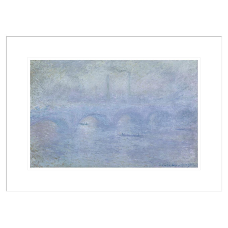 «Waterloo Bridge: Effect of the Mist» par Claude Monet, impression giclée sur cadre, H 16,01 po x l 21,75 po
