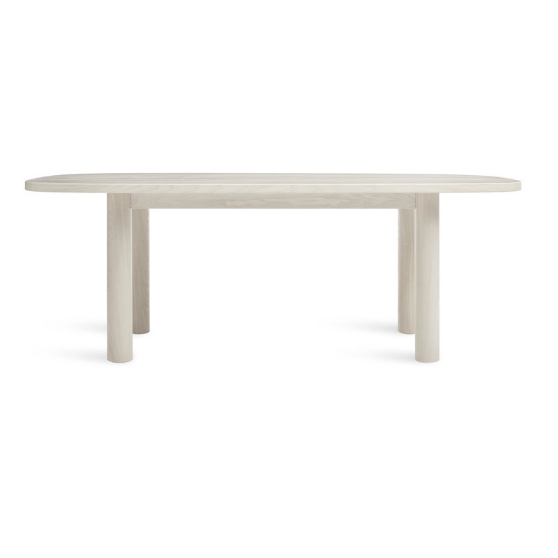 Good Times Oval Solid Wood Dining Table, Whitewashed Ash, 45" W x 100" L