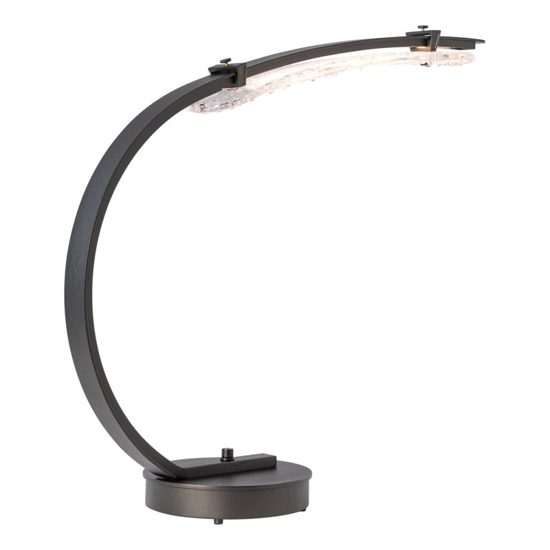 Glissade LED Table Lamp - Clear Textured Glass Shade, Oil Rubbed Bronze
