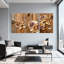 Fleurs d'hortensia séchées sur toile de bois rustique, art mural, impression florale (ensemble de 3)-1246926558