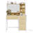 35.4" Vanity Desk with Mirror & LED Lights, Makeup Table with 4 Fabric Drawers for Bedroom Storage-1497521105