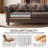83.1" Wide 3-Seater Chesterfield Sofa, Rolled Arm Faux Leather Couch with Tufted Back-1692372746