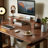 Walnut Rectangular Hight adjustable Solid wood Desks-108352762