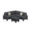 Canapé modulaire rembourré 6 pièces Modern, gris-1313037295