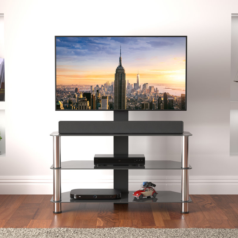 Unfinished TV Stand for TVs up to 60", Chrome / Black