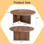 Table basse ronde polyvalente en panneau de fibres à densité moyenne pour divers styles d'intérieur, alliant le minimalisme moderne à l'élégance nordique, avec des dimensions de 31,5 po x 31,5 po x 13,98 po.