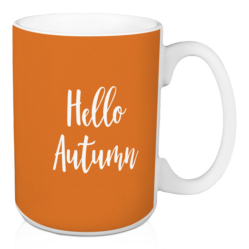 Grande tasse à café hello automne Necaise, Orange