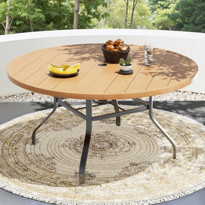Table de salle à manger d'extérieur ronde en métal