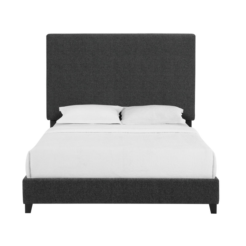 Charcoal Grey Upholstered Platform Bed, Queen