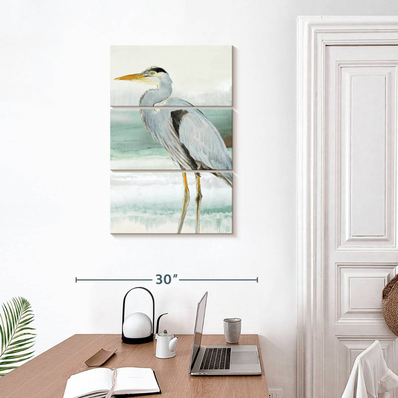 Brampt Heron On Seaglass I, 32" H x 20" W