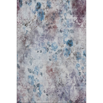 Premium Machine Washable Prisco Blue Rug