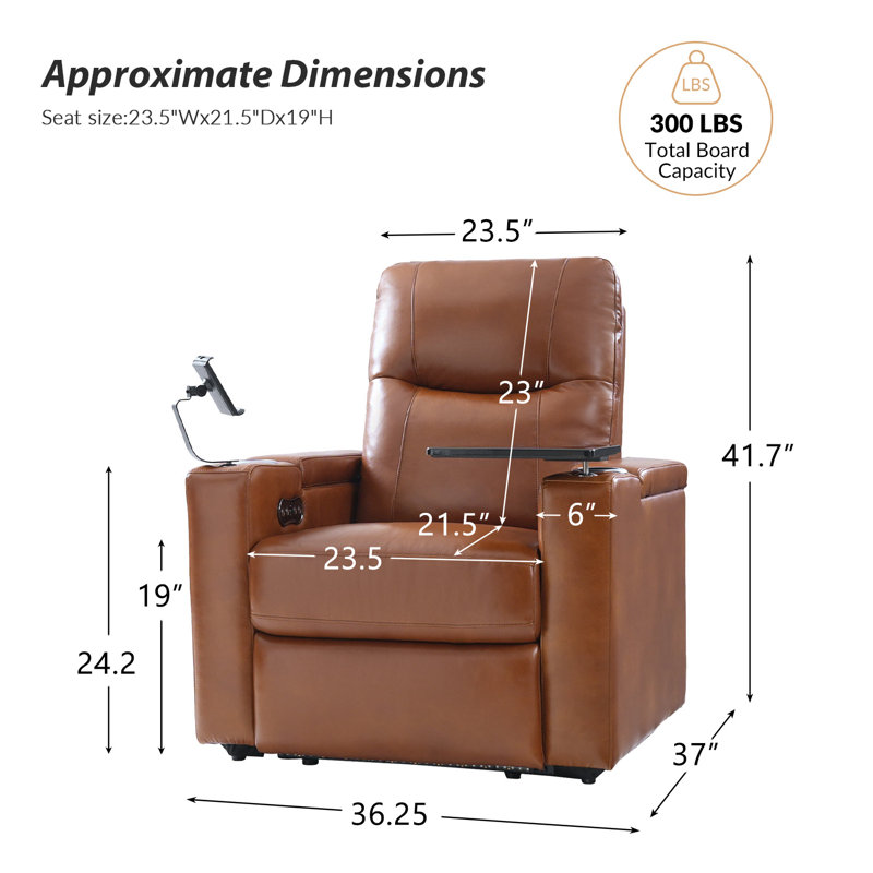 Fauteuil inclinable électrique en cuir véritable avec repose-tête électrique ajustable Lapin (ensemble de 2)