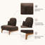 Chaise longue à dossier haut sans accoudoirs blanc crème avec base en bois courbée, coussins en lin et support lombaire; convient à divers réglages.-1648476408