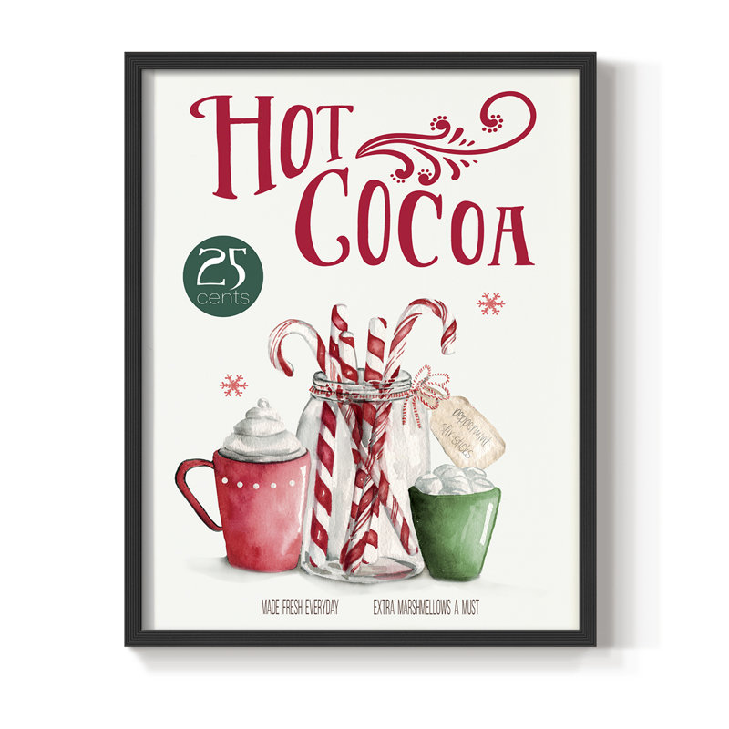 Hot Cocoa Framed Print - Solid Wood, Noir, noir, noir, noir, H 11 po x l 9 po