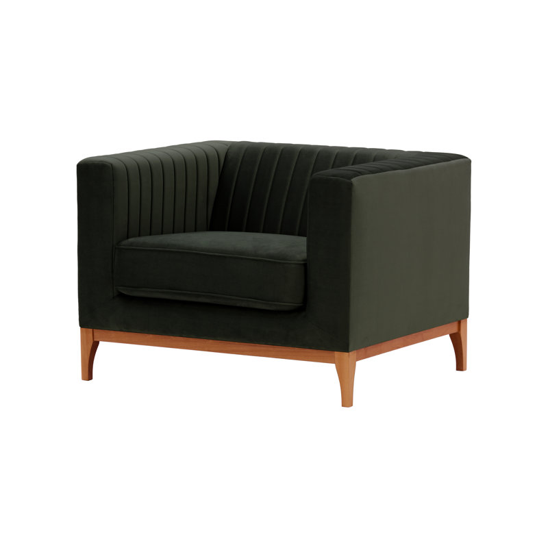 Bullis Velvet Armchair, Black, Aveo