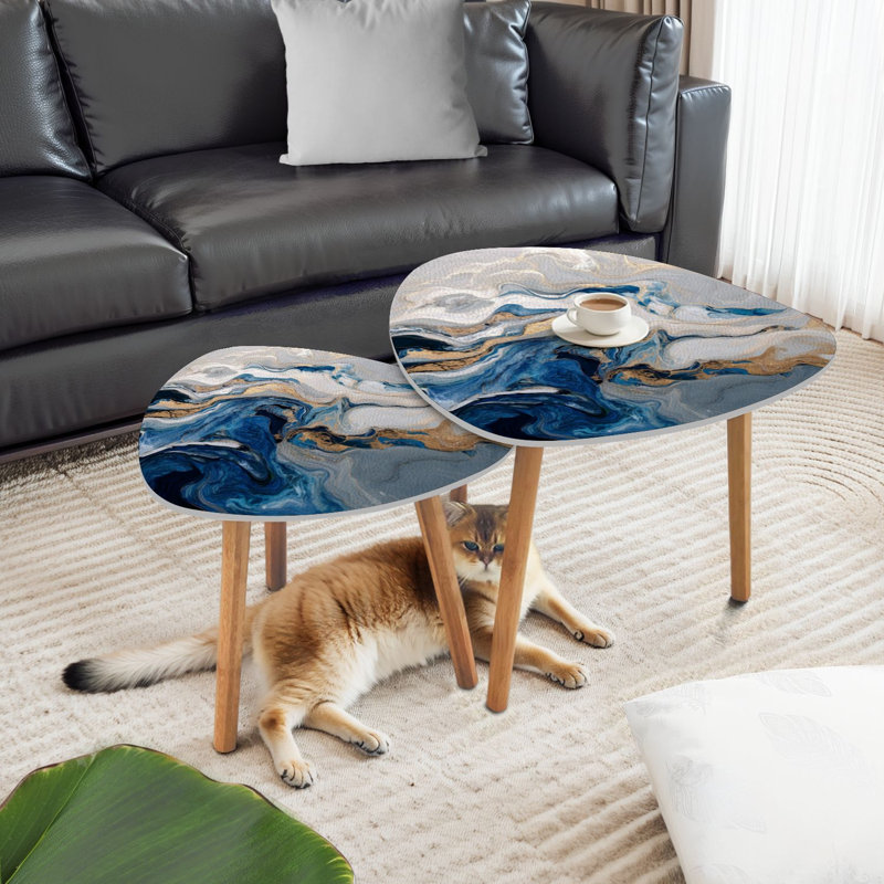 Ensemble de 2 tables basses gigognes Triangle