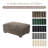 Upholstered Light Brown Faux Rabbit Fur Flannel Rectangle Ottoman, Modular Part For Sectional Sofa-582774868